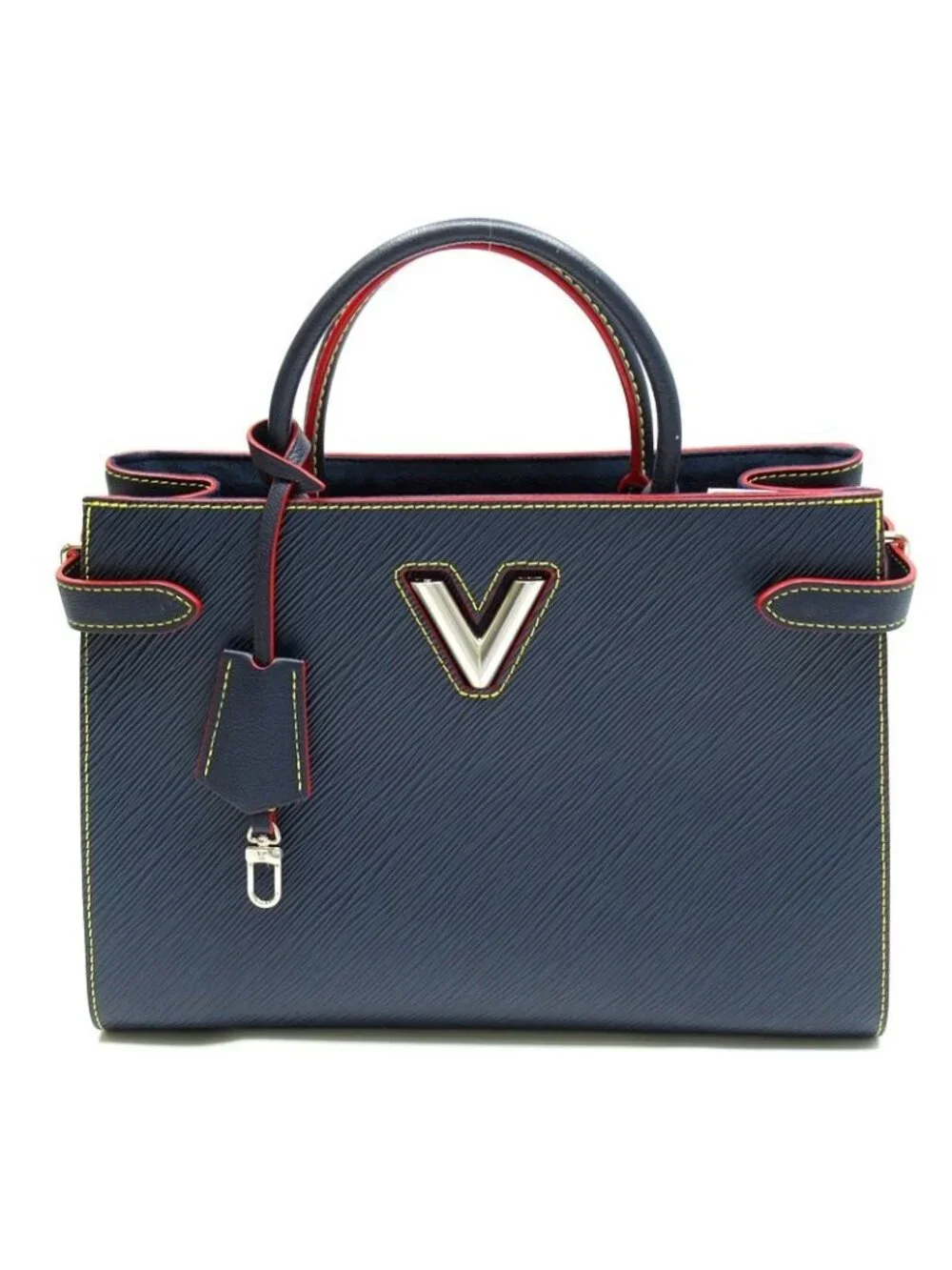 Louis Vuitton Twist Tote Epi Handbag Andigo Blue